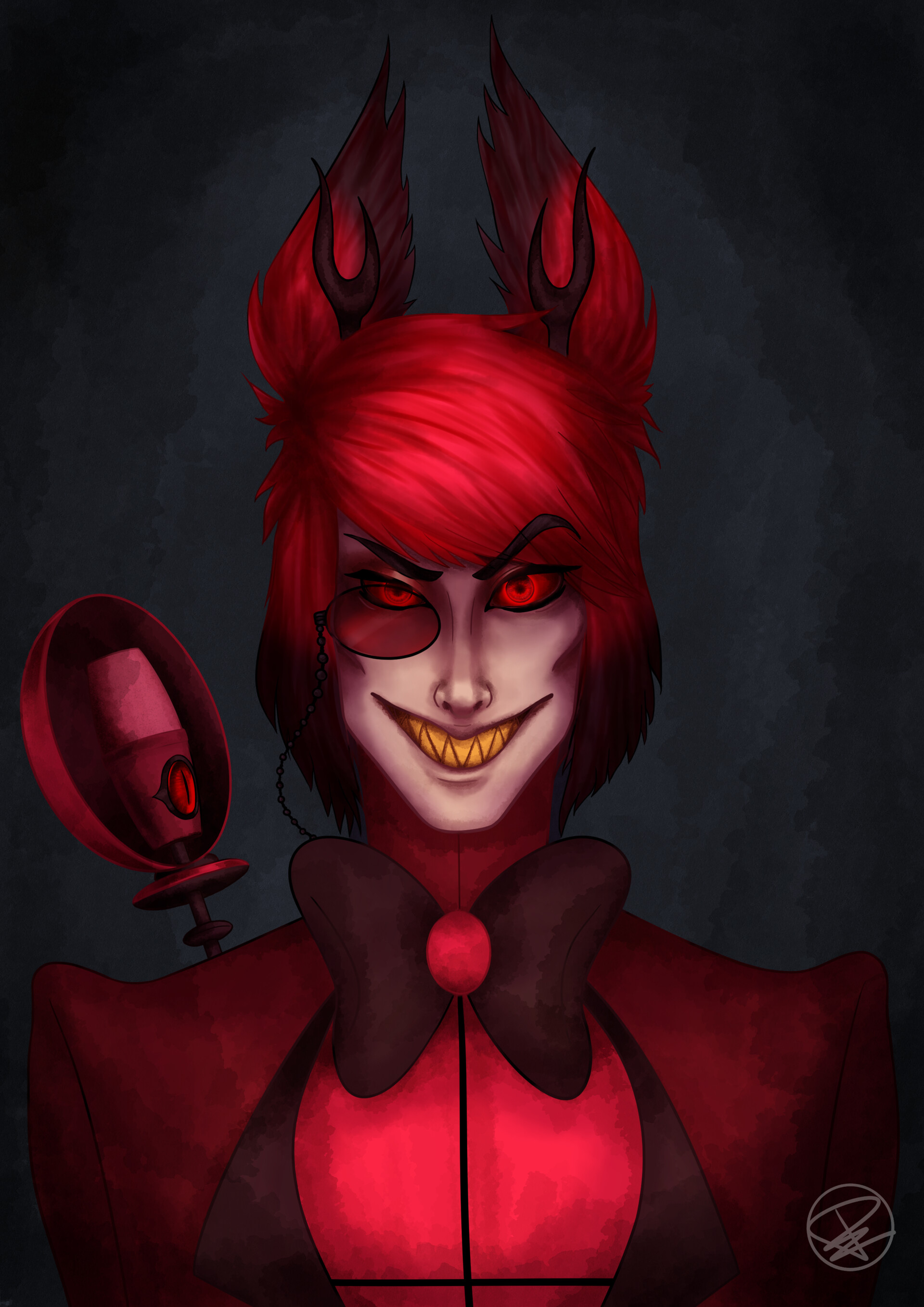 Ilustração autoral de Alastor de Hazbin Hotel