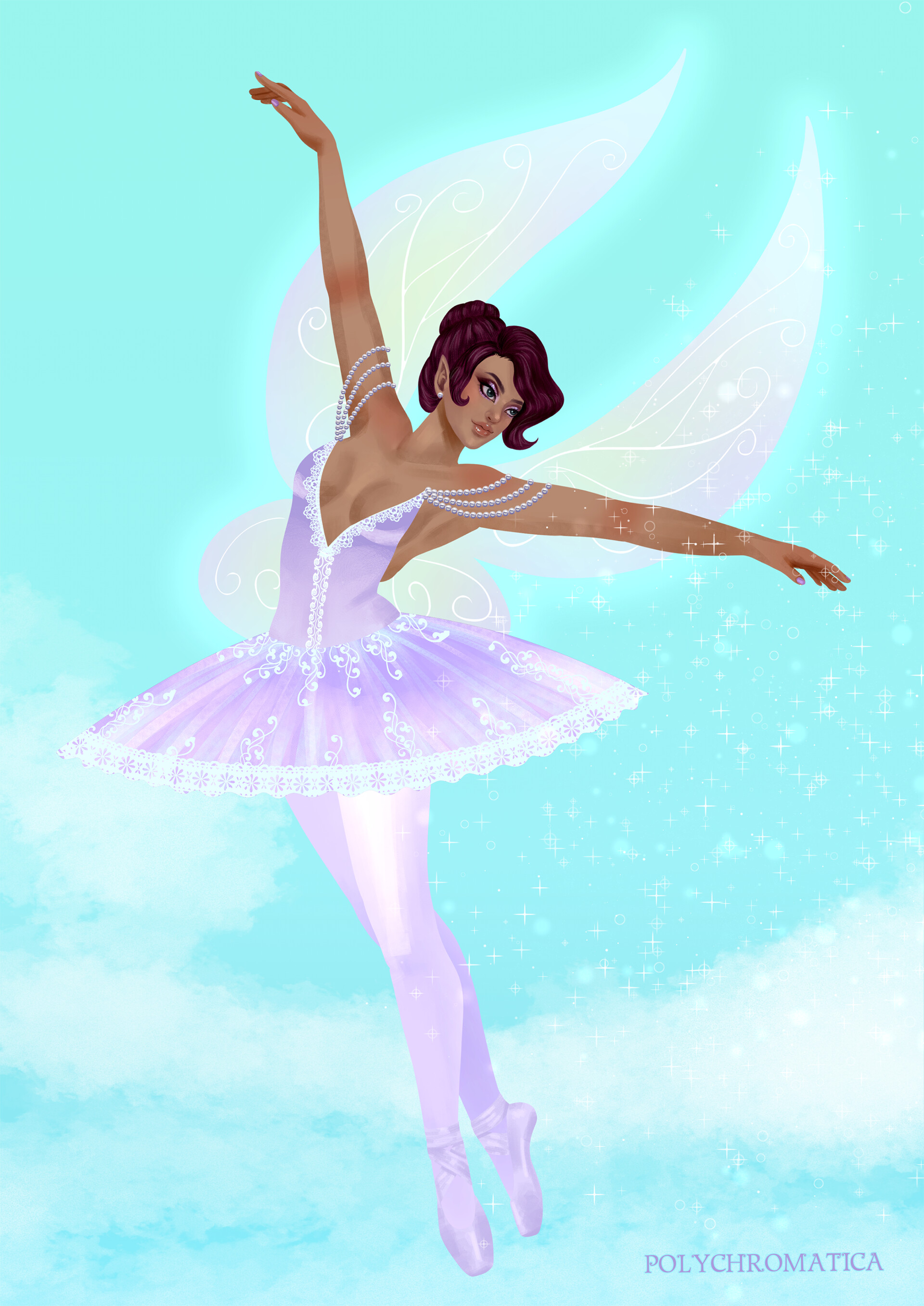 Ilustração autoral de personagem original, Fada Bailarina