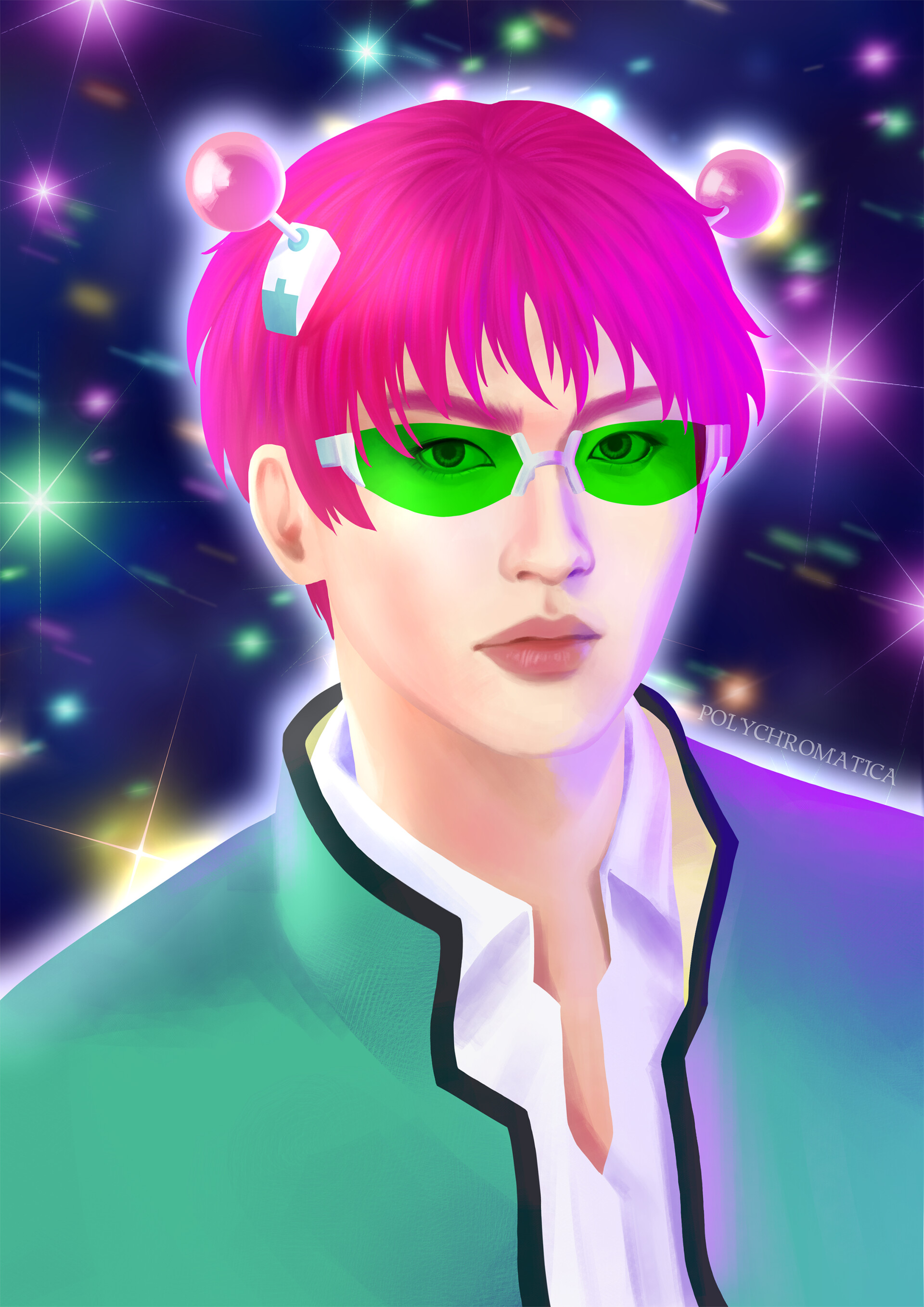 Ilustração autoral de Saiki Kusuo de Saiki Kusuo no Psi-nan